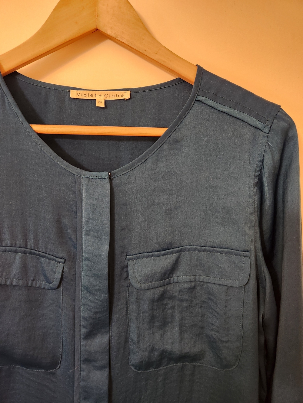 Violet & Claire Vibrant Blue Long-sleeve Blouse